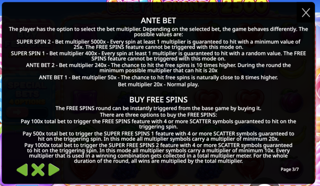 Bonus Buy Slot Free Spins rules